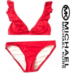MICHAEL Michael Kors Red Ruffle Bikini